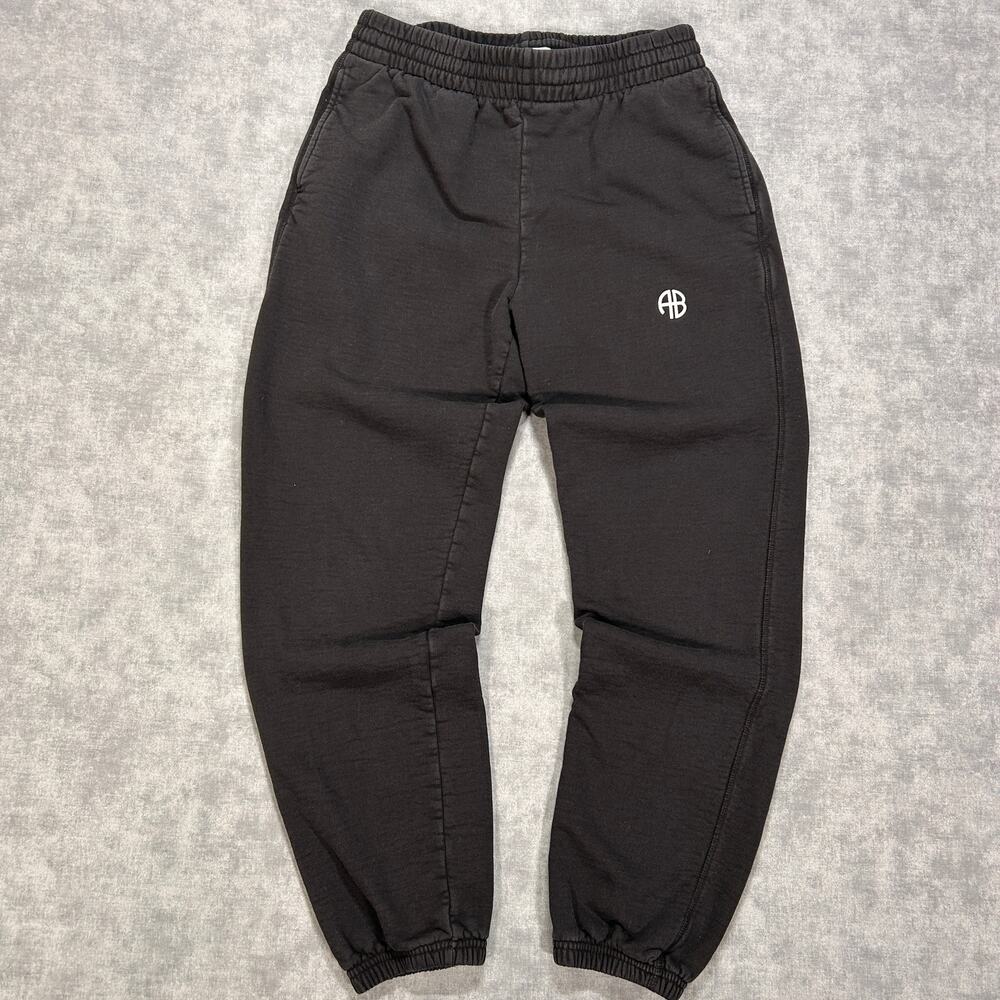 ANINE BING Sport Evan Jogger Sweatpants Black Organic Cotton Womens XS S-03-2104